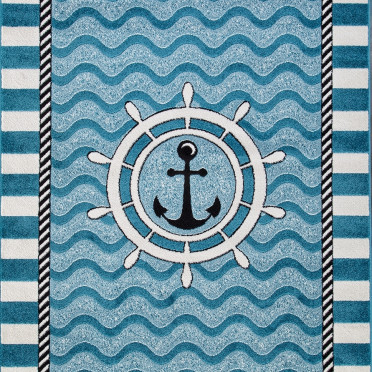 Детский ковер C052 - BLUE морская тематика