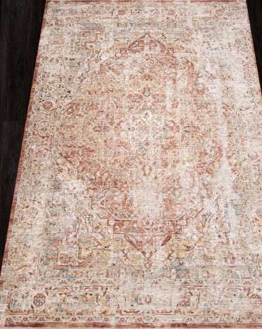 Ковер турецкий L0216E SHANTI (Полиэстер, бежевый, терракотовый)