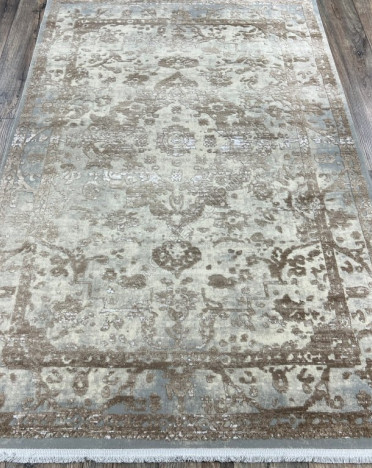 Ковер турецкий 03287A JULIA (Вискоза, бежевый, серый)