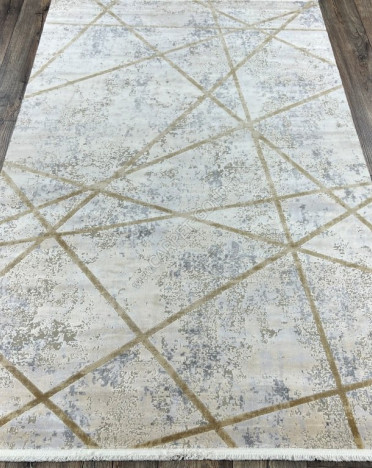 Ковер турецкий 04371A JULIA (Вискоза, бежевый, серый)