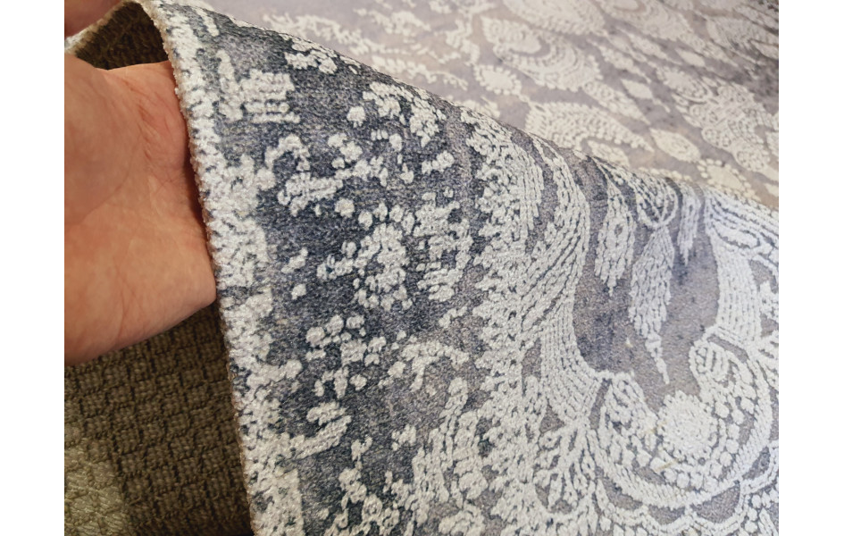 Безворсовый ковер лофт дизайн BANCO P1055 GREY-WHITE