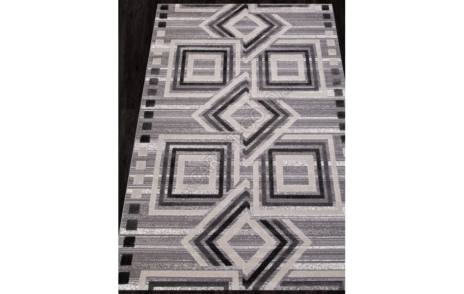 Ковер QP015 - WHITE / D.GRAY - Прямоугольник - коллекция ECLIPSE